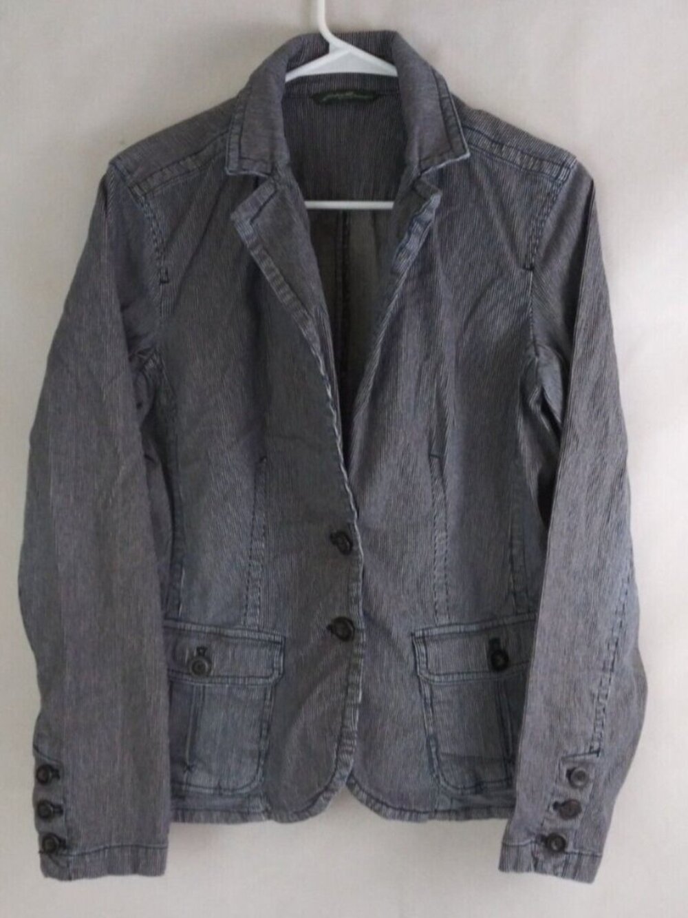 Eddie Bauer Women's Striped Two Button Jacket Size Large